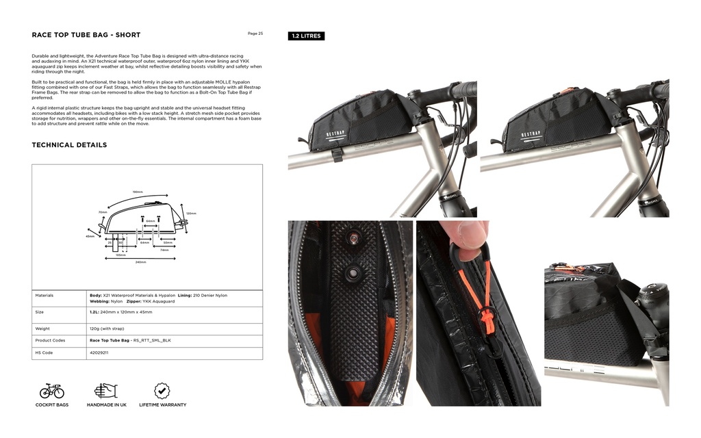 Race Top Tube Bag - Short